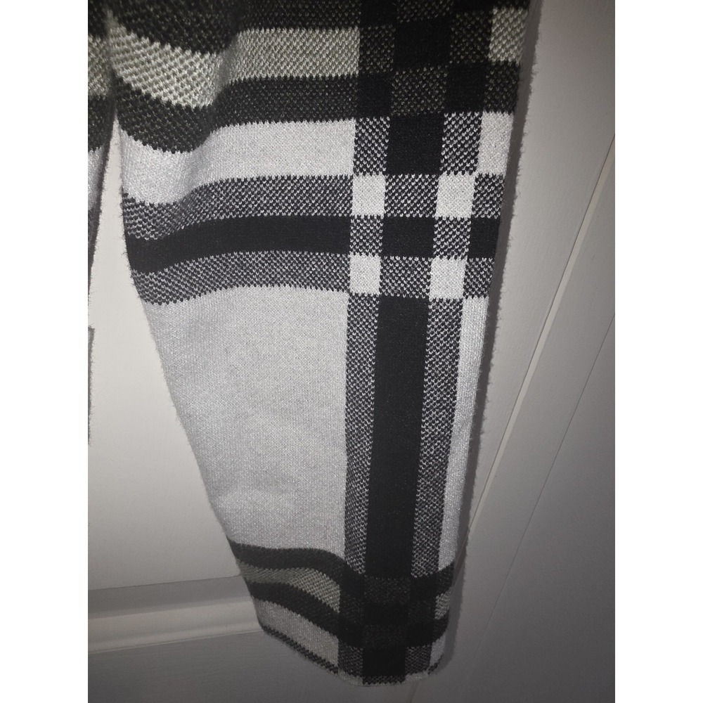 Christian Siriano Sz 1X (20) Hooded Plaid Cardigan Jacket w/Belt Cozy Chic - Picture 5 of 10